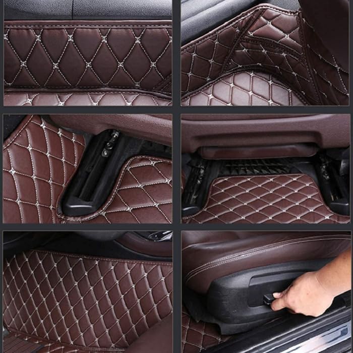 Customized Personalized car Floor mats, All-Weather Luxury car Floor mats, Waterproof and Anti Slip Leather car Floor mat Lining, 95% Customized car, Truck, and SUV Floor mats (Blue)