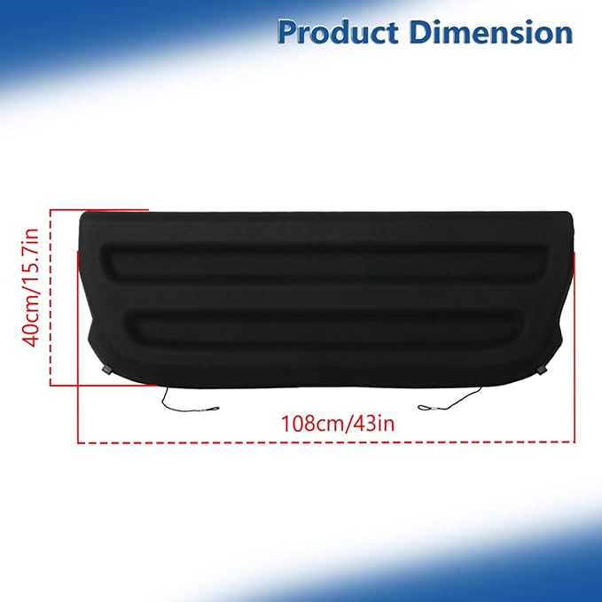 Silscvtt Non Retractable Cargo Cover Shade Tonneau Cover Replacement for Honda Fit 2015-2019 Black