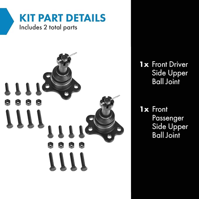 TRQ Front Upper Ball Joint Set Compatible with 99-00 Cadillac 88-05 Chevrolet GMC