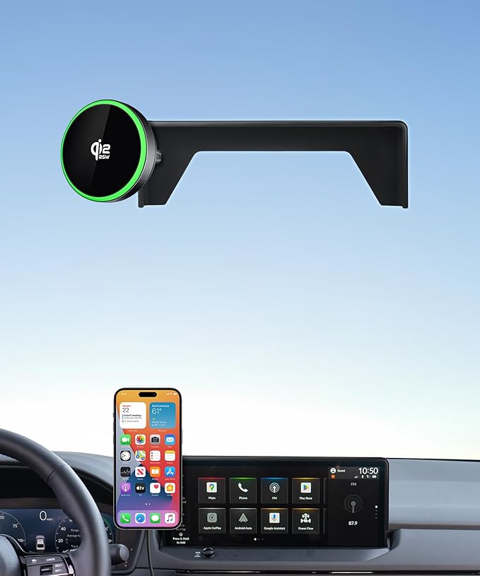 Qi2.2 Max 25W Fast Wireless Car Charger Phone Holder for 2023-2026 Honda Accord/Hybrid 12.3-Inch Screen, Magnetic Phone Mount Compatible with MagSafe