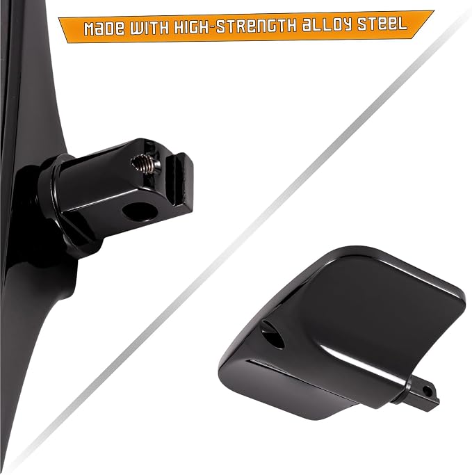 Kinglemc Front Rear Rider Passenger Floorboard FootPeg for Victory/Indian (Eagle, Black)