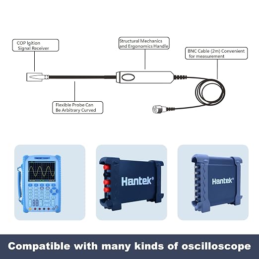 Hantek Signal Probe Coil-on-Plug HT20COP, Automotive Diagnosis Probe Waveform of Automobile Engine 2M BNC Probe