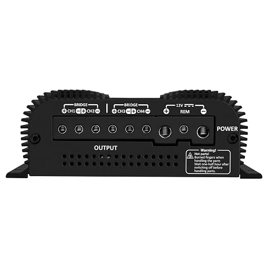 Taramps TS 800x4 2 Ohms Black Multichannel Stereo Amplifier 800 Watts Rms, 4 Channels, Full Range, Car Audio Digital 2 Bridged Channel, Crossover High/Low Pass, with RCA and Automatic High Level Input