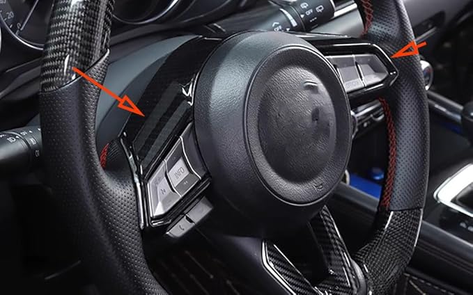 Car Accessories Fit for Mazda CX-5 CX5 2017-2023 for CX9 2016-2023 ABS Interior Steering Wheel Trim (Carbon Fiber) 1PC Set