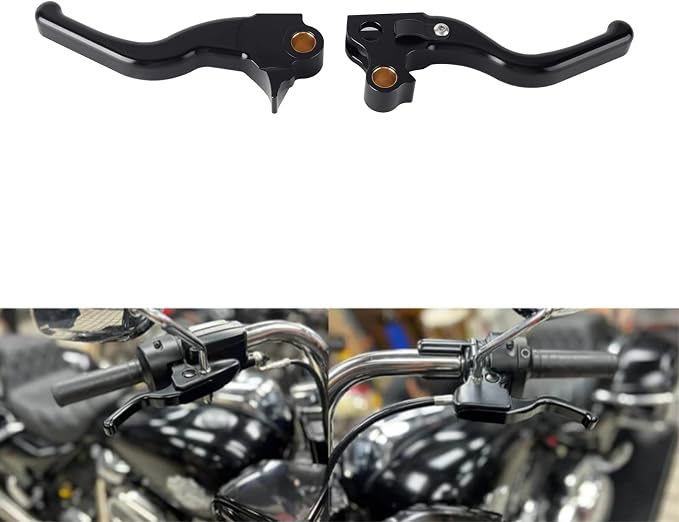 3 Finger 5.9" CNC Shorty Hand Control Lever Kit Brake Clutch Levers Fit for Harley Sportster 1996-2003, Dyna 1996-2017, Softail 1996-2014, Touring 1996-2007(Black)