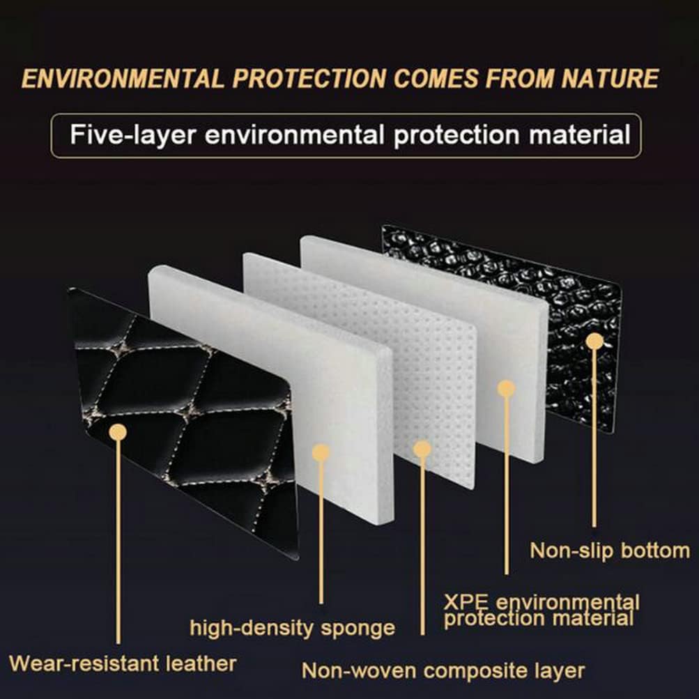 Custom Colors Car Floor Mats Black Pink for 99.9% Sedan SUV Sports， All-Weather Liners Car Floor mat，Luxury Leather Automotive Floor Mats (3D Black Red 1,3D Floor Mats)