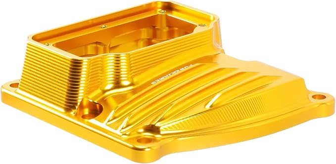 POWER JAMES Aluminum Visible Transmission Top Cover Compatible with Harley Davidson 2018-2025 Softail, 2017-2025 Touring FLHX, FLHR, FLTR with M8 Models. (Gold)