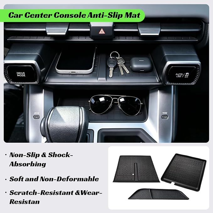 Interior Organizer Bundle for Toyota RAV4 2026,3-in-1 Set with Center Console Organizer Tray,Cup Holder Insert & Silicone Dash Mats–Custom Fit Anti-Slip Storage Accessories for 2026 RAV4