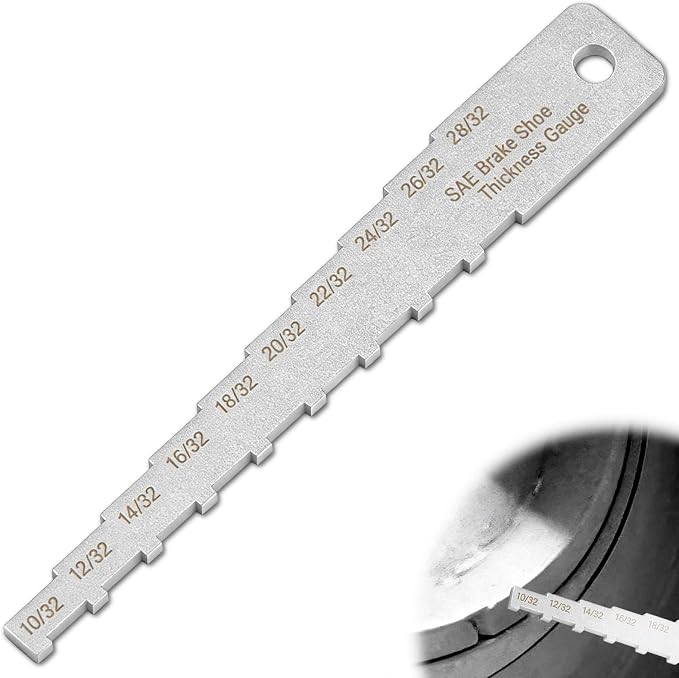 Zookpr Brake Pad Measuring Tool Brake Pad Thickness Gauge Technician Gauge Pocket Tech Labeled in 32Nds(10/32-28/32)