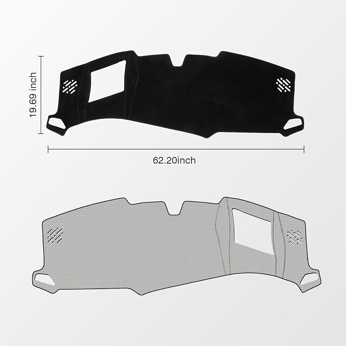 KUST Black Dash Cover for Chevrolet/Chevy Silverado EV 2024 2025 2026 (Only fits for WT Edition. Not fits for RST Edition) Polyester Dashboard Cover Non-Slip Accessories for Silverado EV No Glare
