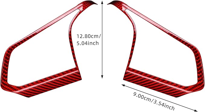 Real Carbon Fiber Steering Wheel Button Frame Covers - for Corvette C8 2020 2021 2022 2023 2024 2025 Carbon Fiber Accessories, Durable Anti-Scratch Protective Accessories (Red)