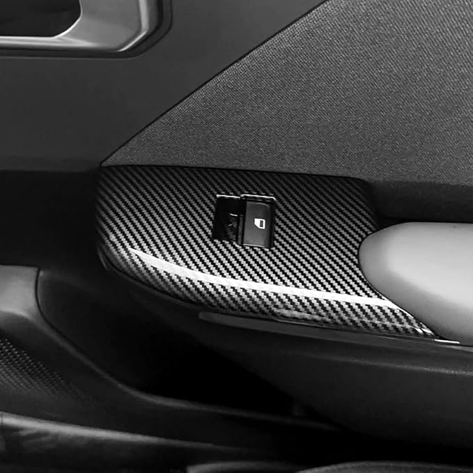 Car Interior Window Switch Panel Cover Side Door Glass Lock Control Button Cover Compatible with Kia K4 2025-2026 Accessories (Carbon Fiber Style)