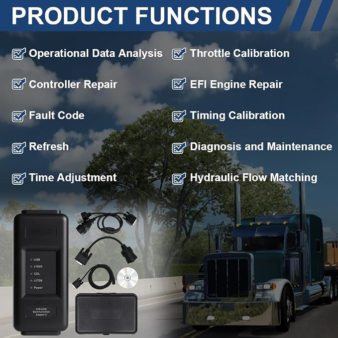 478-0235 538-5051 ET4 Communication Adapter 3 Tool ET-4 IV Diagnostic Adapter 2019C Version for CAT Heavy Equipment with 6 & 9&14 Pins Cable 478-0235