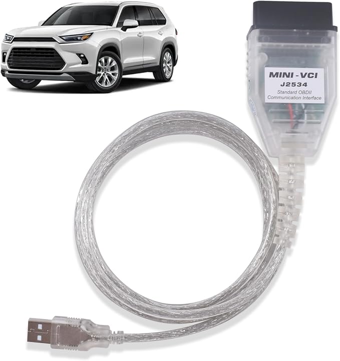MINI VCI J2534 Cable Fit for Toyota Techstream-Latest Version V18.00.008,OBD2 to USB Diagnostic & Reprogramming Cable Fit for Toyota Lexus Scion Vehicles Work with Windows XP Win7 Win10 32/64 bit