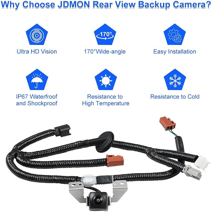 JDMON Backup Camera Replacement for Honda Pilot 2012 2013 2014 2015 Reverse Rear Park Assist Camera Replacement for 39530SZAA01 39530SZAA21 HO1960125
