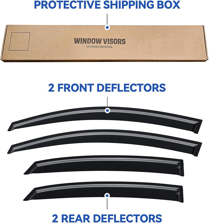 Window Visors Rain Guards for 2018-2023 Kia Rio Sedan, Out-Channel Window Vent Wind Deflectors Visors Shades for 18 19 20 21 22 23 Kia Rio