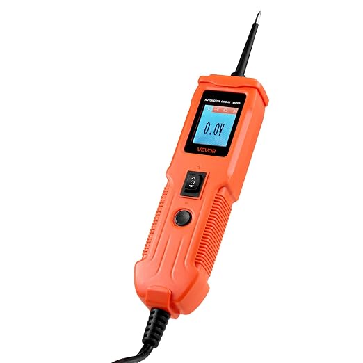 VEVOR Automotive Circuit Tester, 8-35 DCV Power Circuit Probe Tester with TFT Color Display and Lighting, Automotive Power Tester Probe with 13 ft / 4 m Cable, ABS Shell Electrical Detector Finder