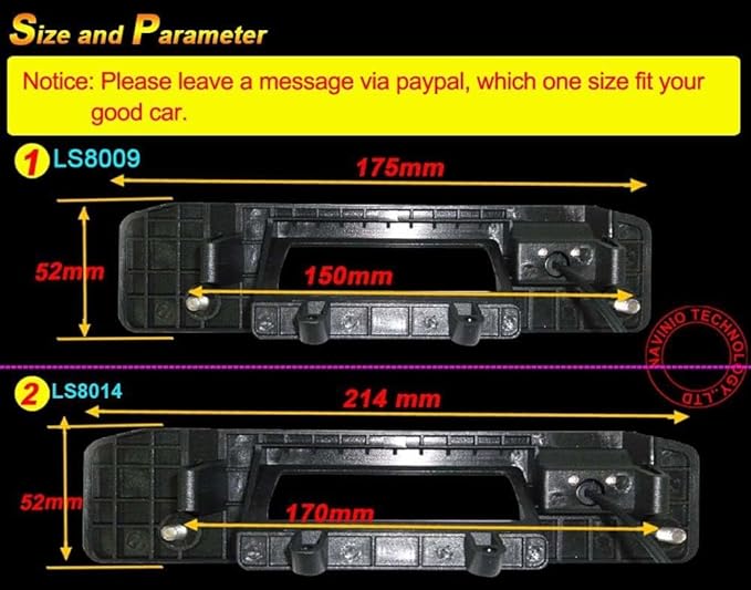 Trunk Handle Rear View Reverse Backup Camera Night Vision Parking Assistance Replacement for Mercedes Benz GLK-Class X204 GLK300 2013 (Model LS8009=175 * 52mm)