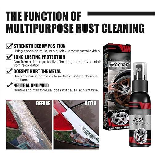 Multi-Functional Wheel Hub Renewal Agent, Rayhong Rust Remover Spray, Multifunctional Metal Rust Remover, Iron Powder Remover, Quickly Clean Car Rust Stains (100ml, 5pcs)