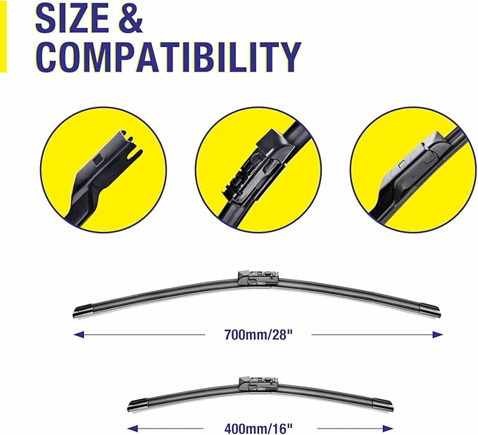 5 PLUS 28" + 16" Wiper Blades Replacement For TOYOTA Prius 2022 2021 2020 2019 2018 2017 2016, Premium All-Season Windshield Wiper Blades for Original Equipment Replacement (Set of 2)
