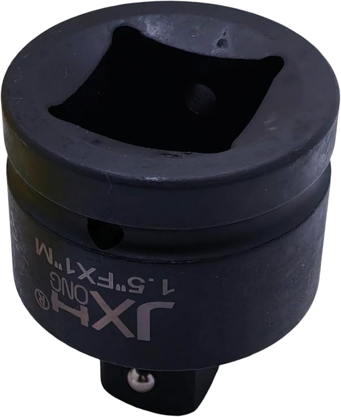 1-1/2" Drive Impact Socket Adapter, Heat Treated Cr-Mo Steel – Heavy Duty for Hydraulic Impact Wrench (Adapter 1-1/2" F to 1" M)