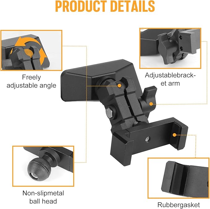 FUNY Dashboard Left Side Phone Holder Mount Compatible with 2023 2024 2025 Chevrolet Silverado & Gmc Sierra 1500, Anti-Shake Stabilizer Custom Adjustable Cell Phone Holder, Aluminum Alloy