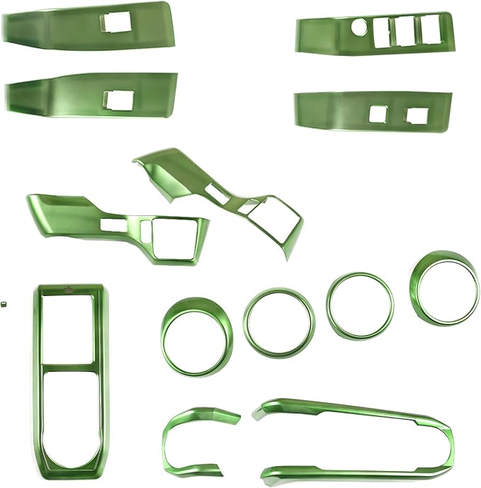 Lcojicep 14PCS Full Set Interior Decoration Trim Kit Compatible with Toyot@ Tacoma 2016-2022 Central Control Dashboard Frame Cover Shift Knob Cover Air Vent Trim Cover Window Button Cover (Green)