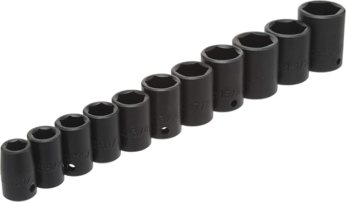 Proto "Stanley J74102 11-pc 6 Point 1/2"" Drive Impact Socket Set"