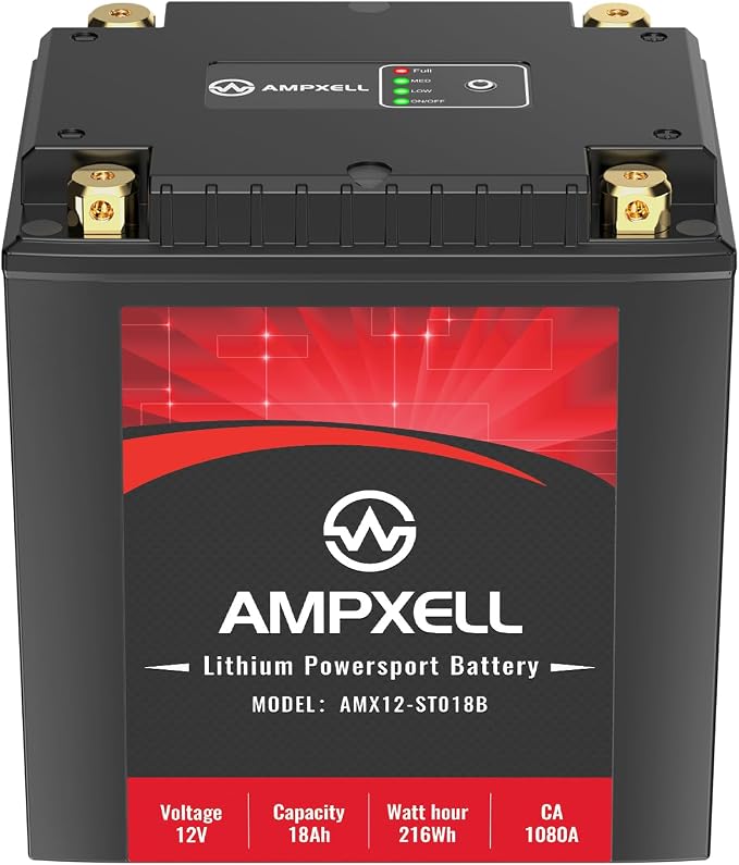 YTX30L-BS Lithium Motorcycle Battery, 12V 18Ah 1080 CCA 6.6 lbs Lightweight, Powersports Replacement for ATV UTV Scooter Generator