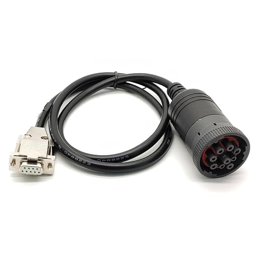 J1939 Deutsch 9Pin Connector to DB9 Female CAN Cable，DB9 to J1939 CAN Bus Diagnostic Adapter Cable for Heavy Duty Vehicles 1Meter
