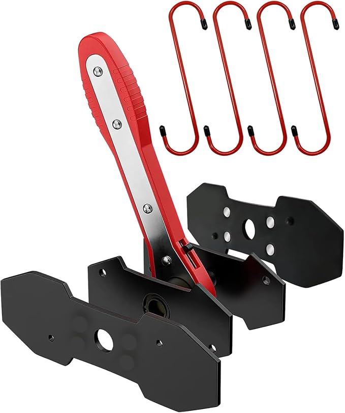 Witaxima Brake Caliper Compression Tool with Extra 2PCS Large Plates 1.57"-2.95" for Disc Brake Pad Spreader,Caliper Piston Compressor Tool with 4 Brake Caliper Hanger Hooks,Car Brake Repair Tool Red