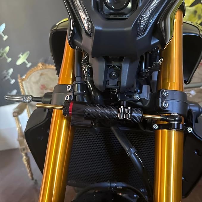 Steering stabilizer Compatible with YAMAHA MT09 XSR900 MT-09 MT 09 XSR 900 2021 2022 2023 2024 Motorcycle Steering Damper Mount Bracket Stabilizer Support Speed Wobble Safety