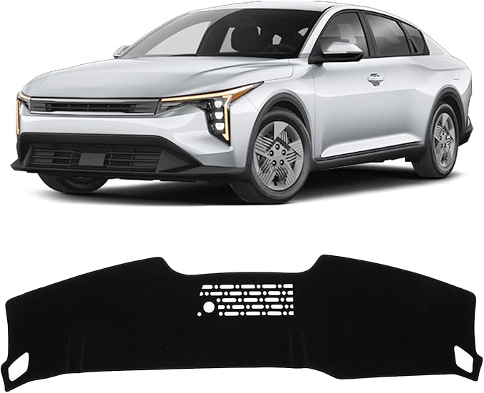 KUST Black Dash Cover for Kia K4 2025-2026 Left Hand Drving Dash Carpet Polyester Non-Slip Dash Protector Interior Accessories for K4 Custom Fit Dash Mat Sunshade Windshield Glare