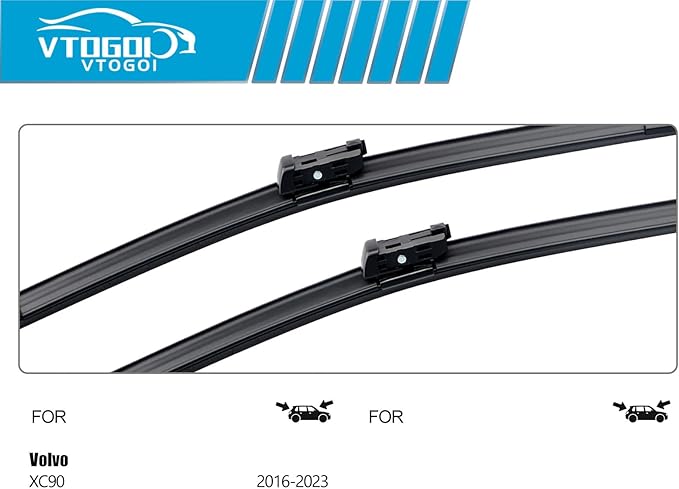 OEM Windshield Wiper Blades Replacement for Volvo XC90 2016 2017 2018 2019 2020 2021 2022 2023, All Weather Original Factory Quality Front & Rear Wipers Set 24"+20"+14" (Pack of 3)