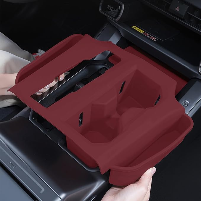 Suitable for 2026 Toyota RAV4 Central Control Protective Pad,Passenger Storage Organizer Mat,Interior Accessories Center Console Glove Box Organizer Tray (Red)