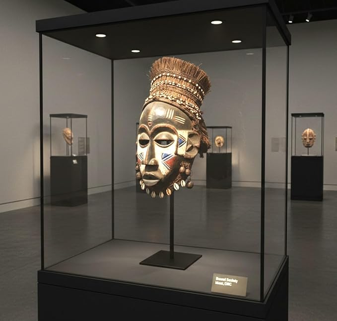 Decorative Mask Display Stand, Adjustable Height Artifact Metal Hat and Helmet Display Stand for Hats, Helmets, Masks, Wigs, Artifacts and other items.