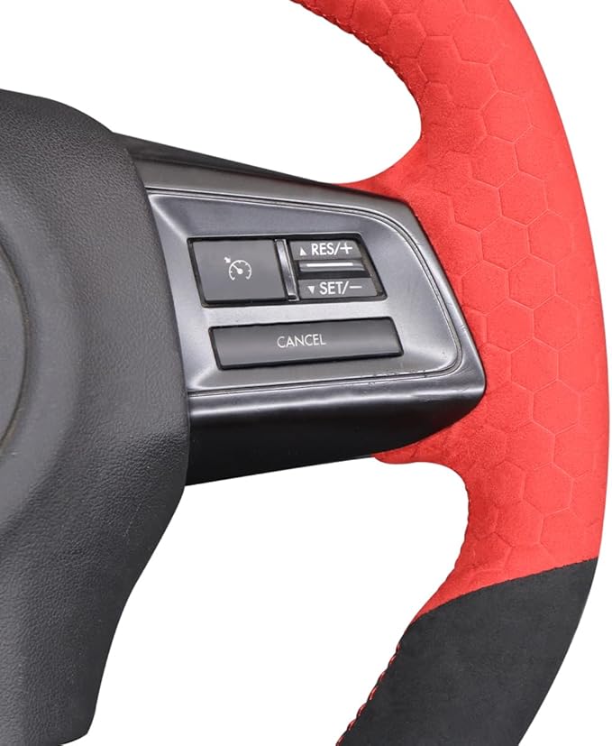 MEWANT Hand Sewing Breathable Car Steering Wheel Cover for Subaru WRX 2015-2021 / WRX STI 2015-2021 Steering Wheels Accessories for Subaru WRX (STI)