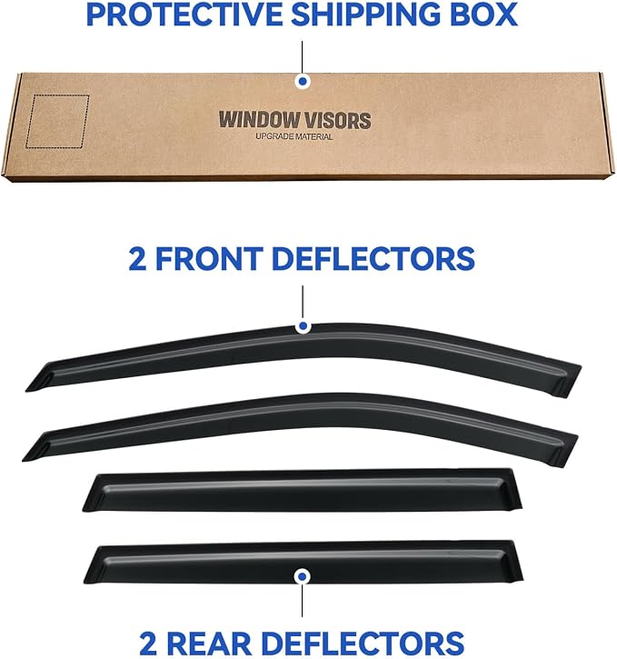 Window Visors Rain Guards for 2021-2026 Nissan Rogue, Out-Channel Window Vent Wind Deflectors Visors Shades for 21-26 Rogue (Not for Nissan Rogue Sport & Select)