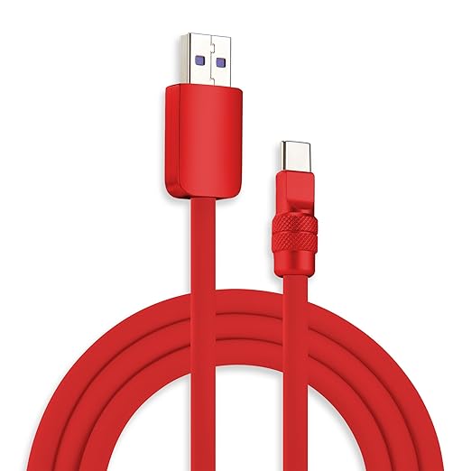 chubbycable Chubby 2.0 USB C 120W Fast Charging Cable Silicone Soft Durable USB C Cable Extra Thick Charger Cord Compatible with iPhone 17-15 Series iPad, Red+Red, USB-A to Type-C, 3.3FT