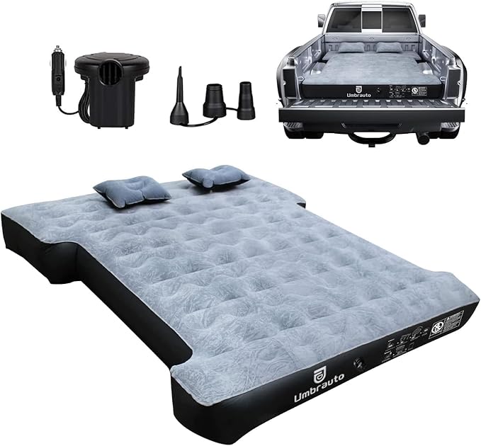 Umbrauto Truck Bed Air Mattress for 6-6.5ft Full Size Short Beds, Inflatable Mattress with Pump, Pick Up Bed Air Mattress for Truck Tent Camping