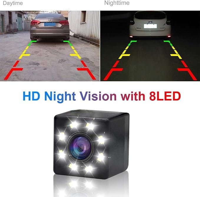 with 8 LEDs Night Vision Waterproof Car Rear View Backup License Plate Light Camera 170 Degree Viewing Angle, Replacement for Mercedes B200 A /W169 B Klasse Class T245 CAR