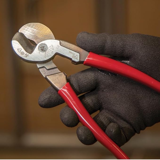 Klein Tools Cable Cutter, High Leverage Pliers Bundle - 9-Inch Aluminum Copper Cable Cutter, 8-Inch Diagonal Cutting Multi-Purpose Pliers