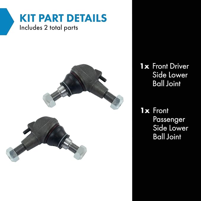 TRQ Front Lower Driver and Passenger Side Ball Joint Set Compatible with 15-17 Mercedes-Benz CLS400 12-18 CLS550 12-13 CLS63 AMG 14-16 E250 10-16 E350 13-16 E400 10-11 E550 10-13 E63 AMG
