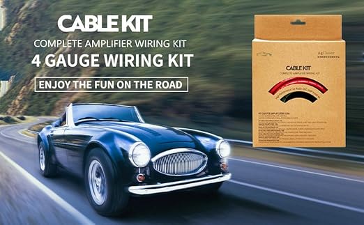 4 Gauge CCA Amplifier Installation Wiring Kit 1000W Power Handling Complete Amp Wire Kit for High-Performance Car Audio Systems, Delivers Clear Power to Subwoofers, Speakers, and Head Units AGAK4
