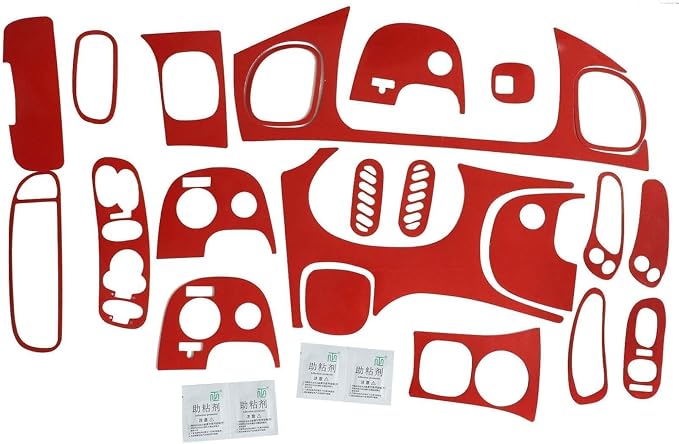NLQR 18PCS Real Carbon Fiber Kits Full Interior Trim Cover, Compatible with Chevrolet Corvette C5 1998-2004 Center Console Dashboard Control Panel Cover Air Conditioning Vent Cup Holder Gear Trim