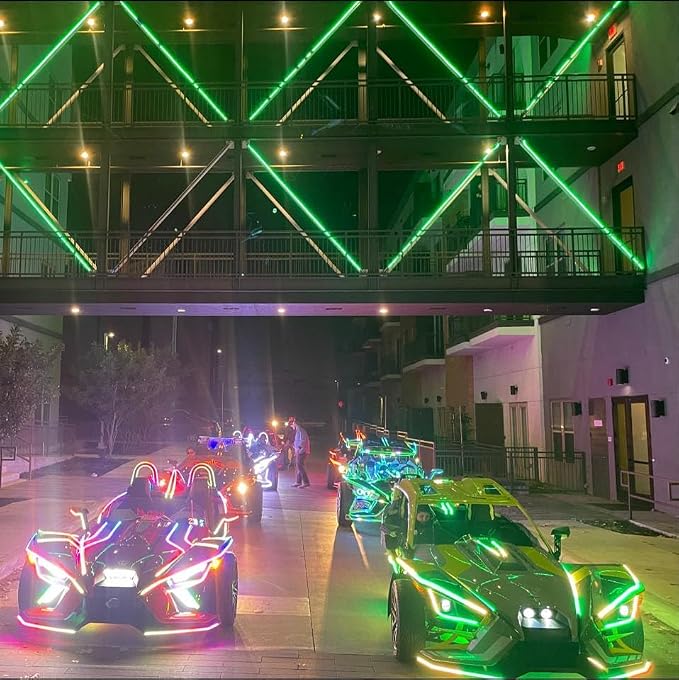 2PCS 2FT Rolls RGB Dream Color Chasing Flow Breath Strobe LEDs Tinted Full Black Out PCB Smoked Light Strips Bluetooth Remote Ctrl for Car Truck Slingshot
