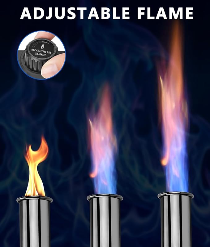 Powerful Propane Torch with Detachable Design, Kitchen Blow Torch Gun with Adjustable Flame, Torch Burner Flamethrower for BBQ, Charcoal Lighter, Campfire, Weeding (Tank Not Included)