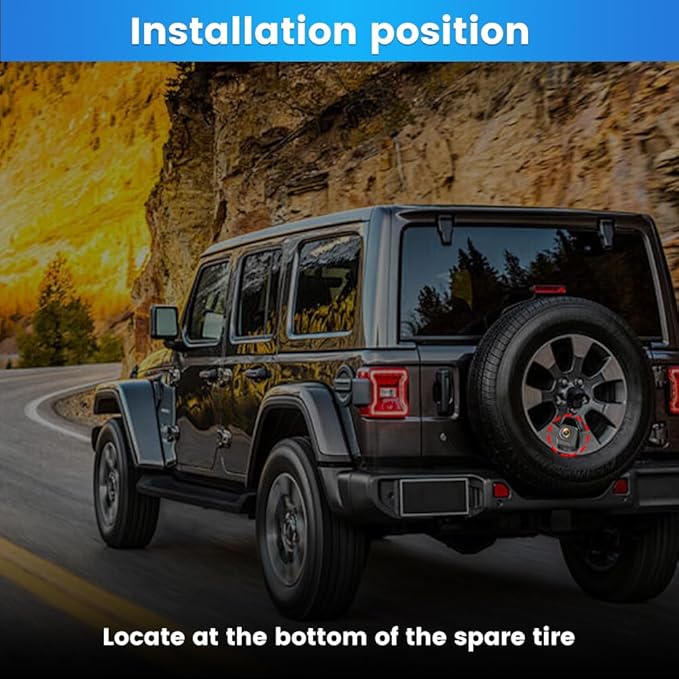 Junsun Backup Camera for Jeep Wrangler JK JKU Rubicon Sahara Sport Unlimited 2007-2018, Wide Angle Rear View Reverse Parking Off-Road Wheel Mount Camera