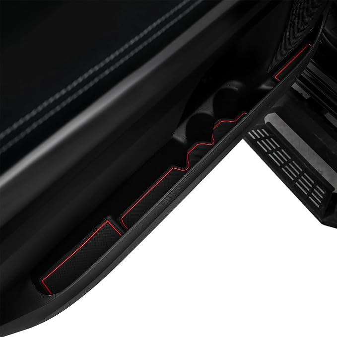 JDMCAR Center Console Oragnizer (Half Tray) and Liner Accessories (Bucket Seat, Red Trim) Compatible with Toyota Tundra 2014-2021