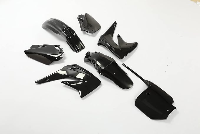 HECASA Compatible with 2003-2007 Honda CR85R Complete Replacement Plastic Kit (Black)